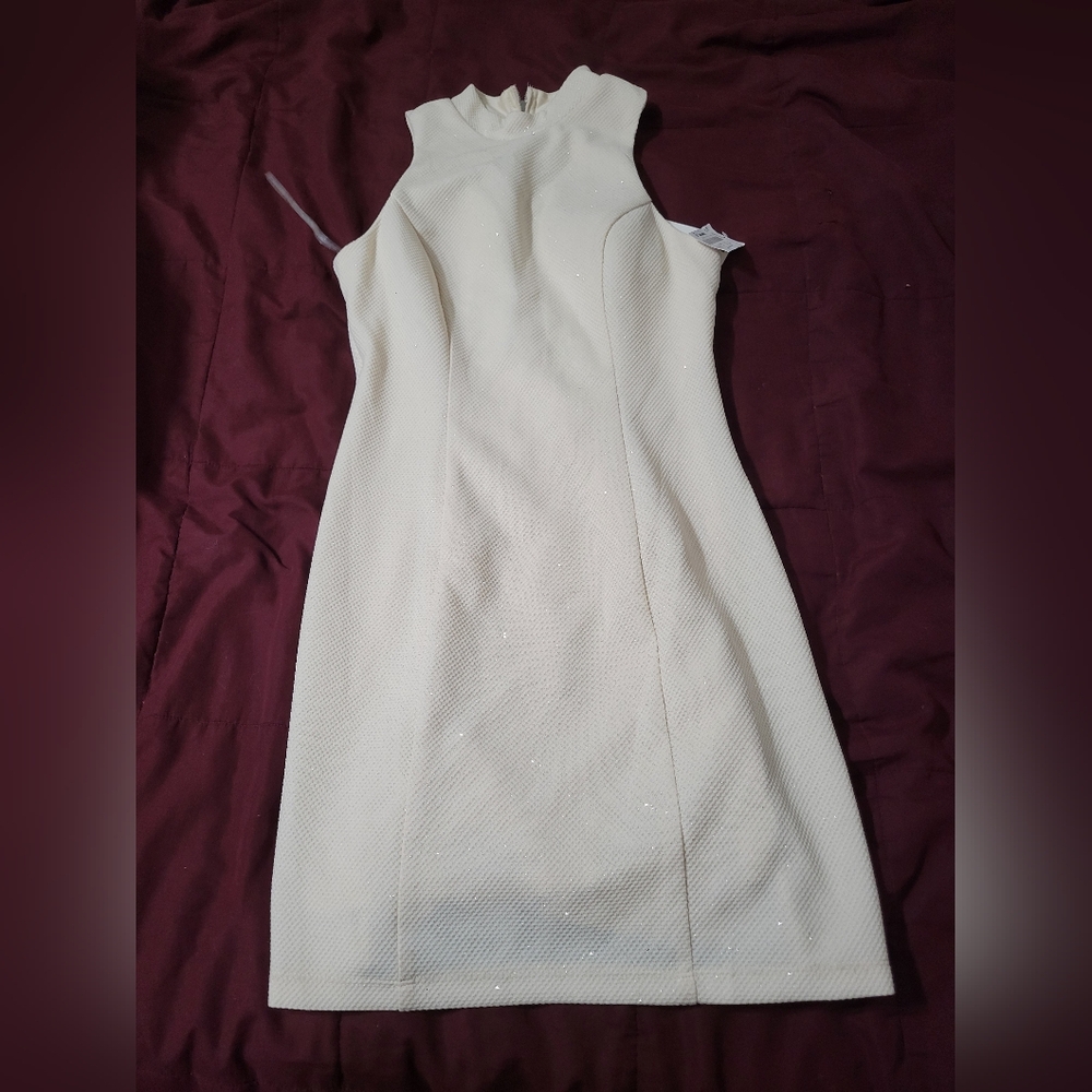 xtraordinary Ivory dress juniors size 7/9 backless tank sparkle bodycon dress